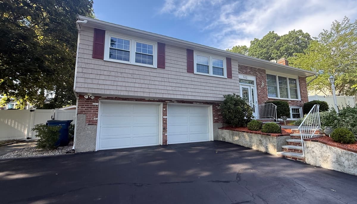Before: siding project in Randolph, MA